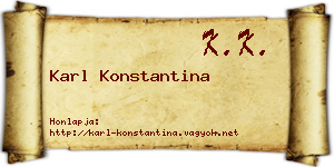 Karl Konstantina névjegykártya